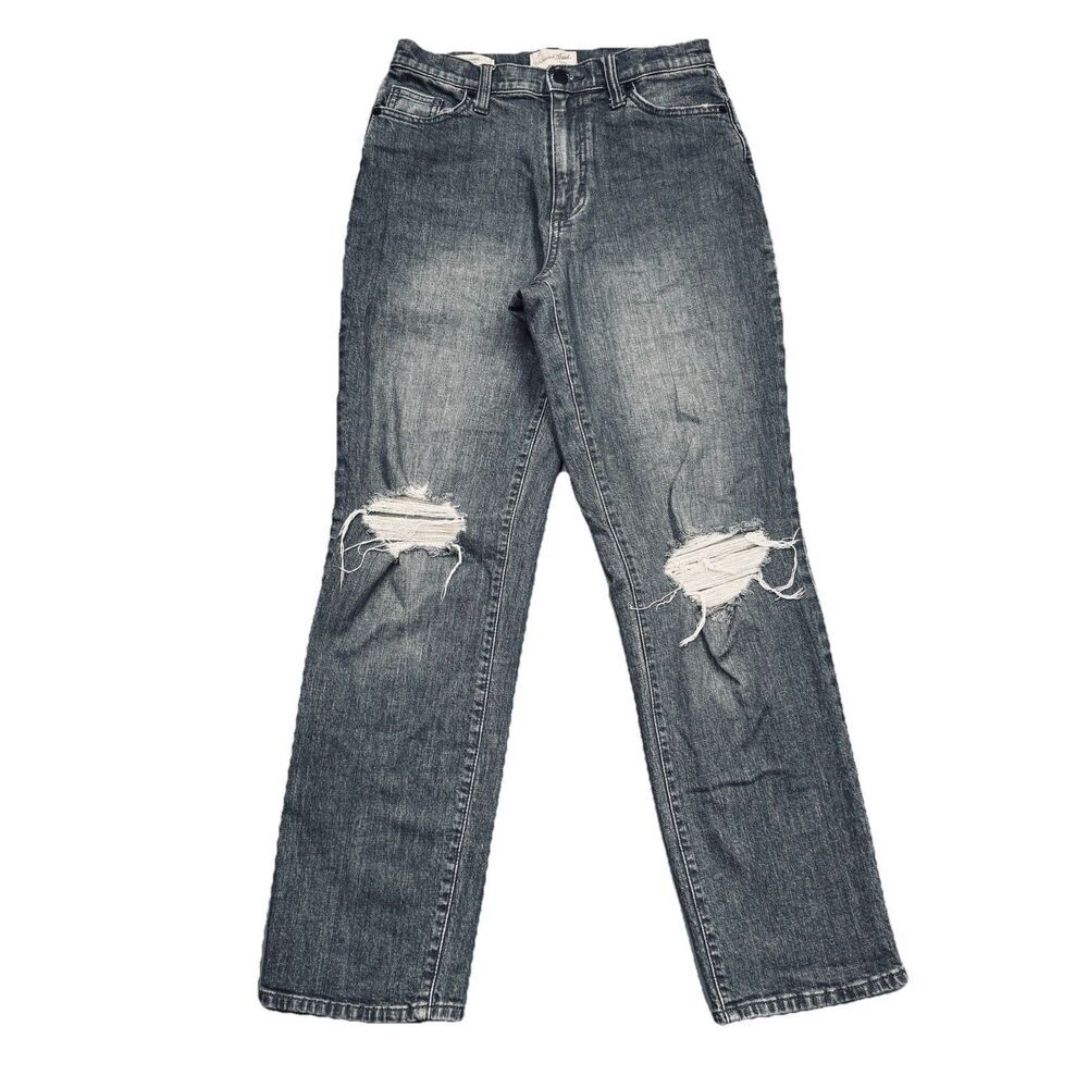 Universal Thread Vintage Straight Jeans 2/26 (27x29) Gray Blue Distressed Womens